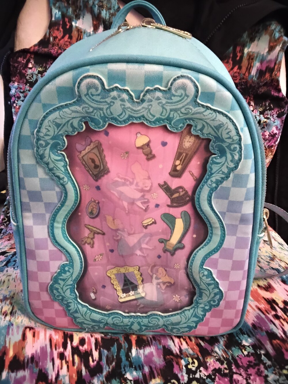 Loungefly Alice in Wonderland mini bookbag purse alice falls down rabbit hole